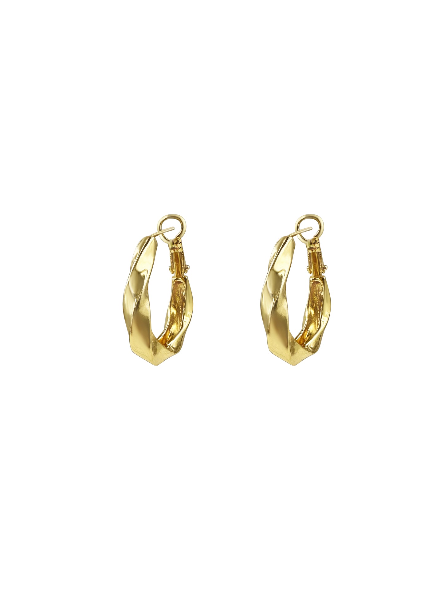 Twisted Gold Hoop Earrings