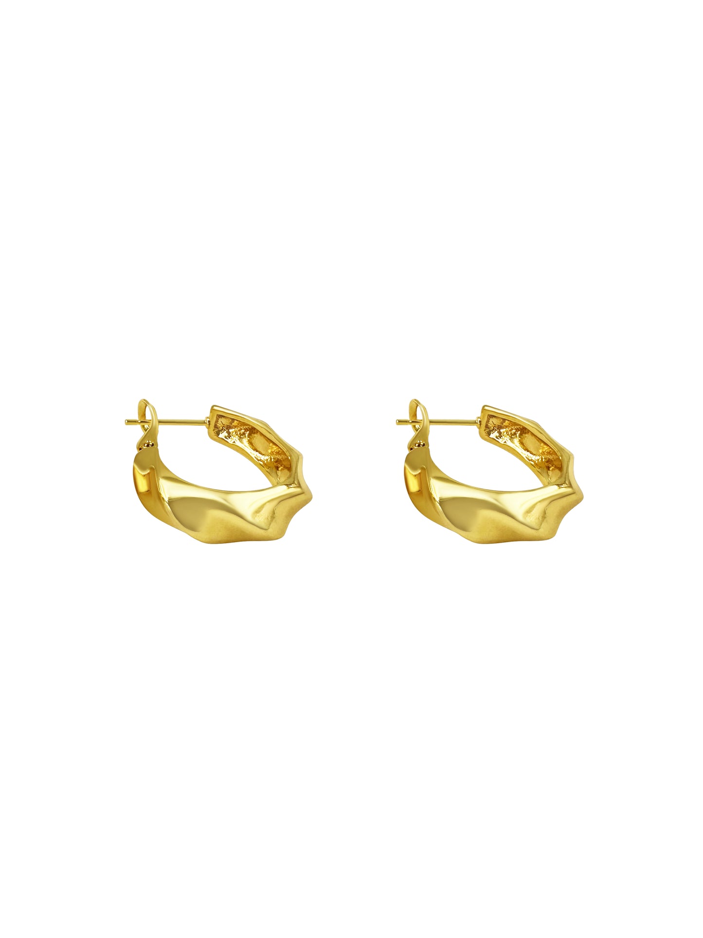 Twisted Gold Hoop Earrings