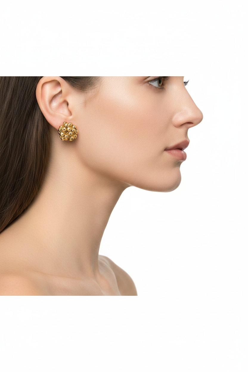 Caviar Cluster Studs - Jaw & Neck