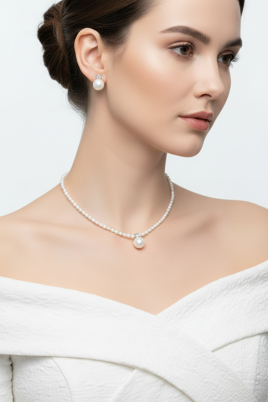 Pearl Set - No Face, Smaller Earrings